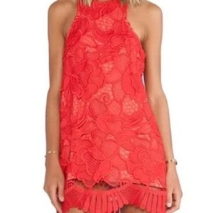 Red Eyelet Lovers & Friends Dress - Size Medium